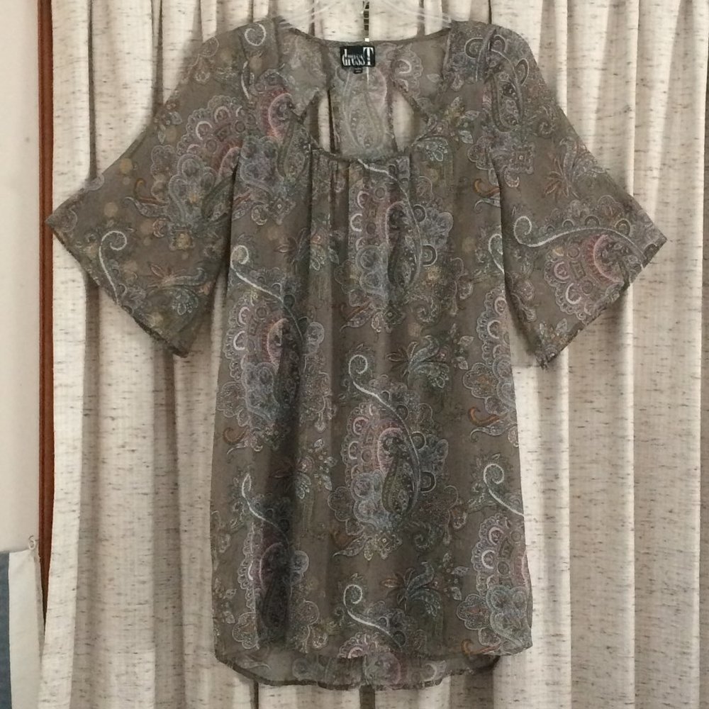 dress T Metallic Paisley Print Shift Dress